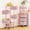Pink, variant on Fruit and Vegetable Basket Bowls for Kitchen with Metal Top Lid, 5 Tier Rotating Storage Rack Cart for Potato Onion Banana, Wire Basket Organizer on Wheels, Large