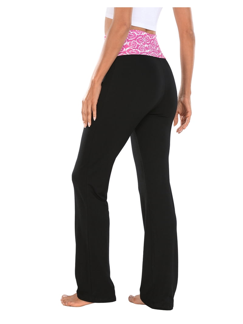 Bally Total Fitness Women's Cross Over High Rise Bootcut Yoga Pant - Tummy Control & 32" Inseam