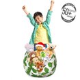 thumbnail image 3 of Floral Storage Toy Bag Chair, Strawberry Flower Branches of Leaves Gardening Petals Season Foliage Pattern, Stuffed Animal Organizer Washable Bag, Large Size, Cream and Green, by Ambesonne, 3 of 3