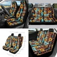 thumbnail image 2 of Renewold American Tribal Sunflower Brown Car Seat Covers Set of 15, Steering Wheel Rearview Mirror Cover Seatbelt Cushion Pad Trash Bin Mount Sunglass Holder Cup Holder Key Chain Car Accessories, 2 of 7