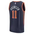 thumbnail image 3 of Youth Fanatics Jalen Brunson Navy New York Knicks Fast Break Replica Player Jersey - Statement Edition, 3 of 3