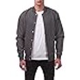 thumbnail image 3 of Pro Club Men's Varsity Fleece Baseball Jacket, Charcoal/Charcoal, X-Large, 3 of 4