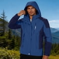 thumbnail image 2 of VBTAPA Mens Rain Jacket Waterproof Shell Jacket Hooded Lightweight Rain Coat for Outdoor Hiking Travel Cycling Windbreaker Dark Blue XXL, 2 of 8