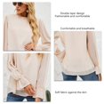 thumbnail image 2 of Blusa De Mujer, Fibra De Poliéster, Transpirable, Cómoda, Blusa De Doble Capa Para Mujer, Manga Larga Para Uso Diario ANGGREK champán m, 2 of 7