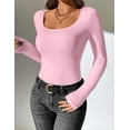 thumbnail image 6 of Ekouaer 2 Pack Long Sleeve Shirts for Womens Scoop Neck Tops Slim Fit Undershirts Basic Thermal Tee Shirt, 6 of 7