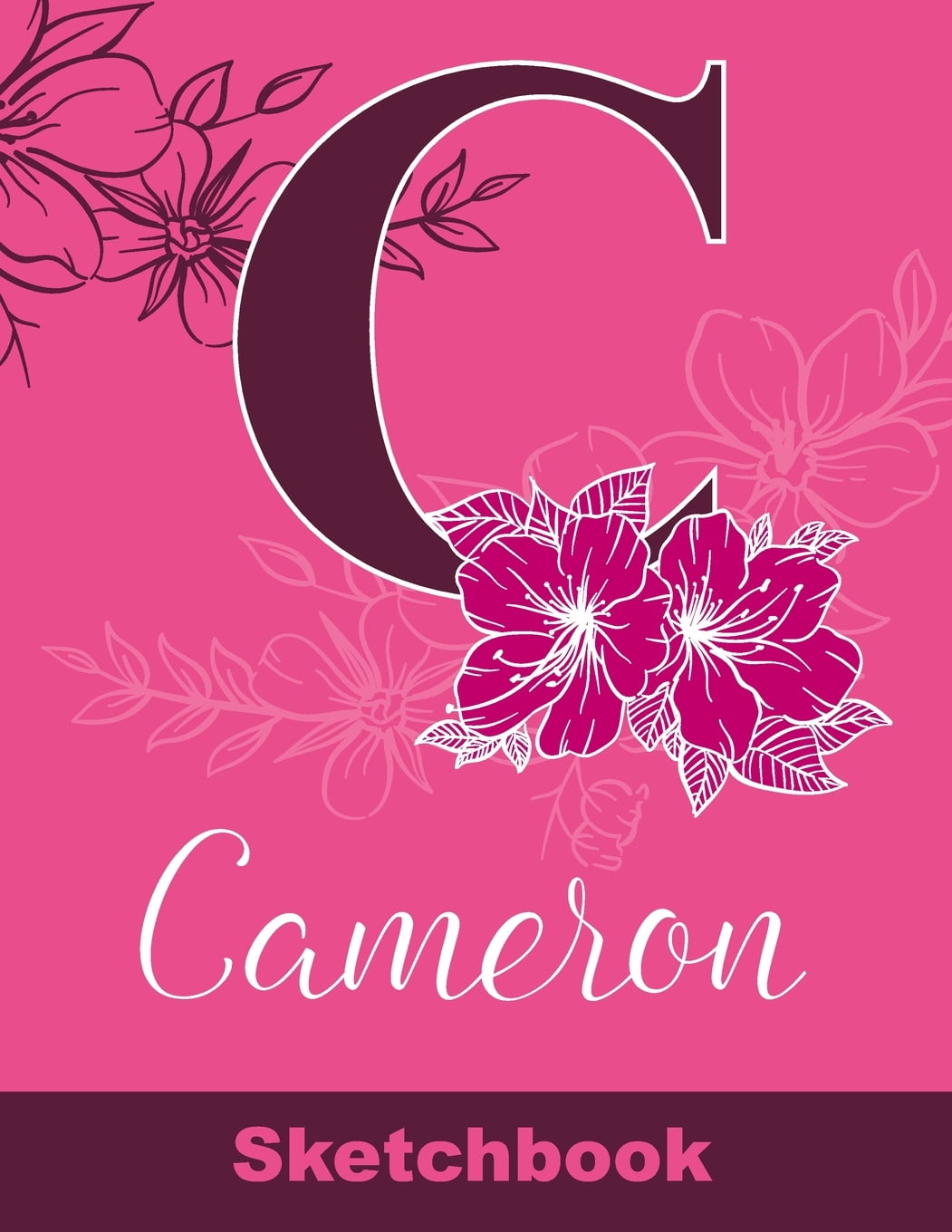Cameron Sketchbook Letter A Initial Monogram Personalized First Name Sketch Book For Drawing Sketching Journaling Doodling And Making Notes Cute And Trendy Custom Cover With Flowers For Women Gi Walmart Com