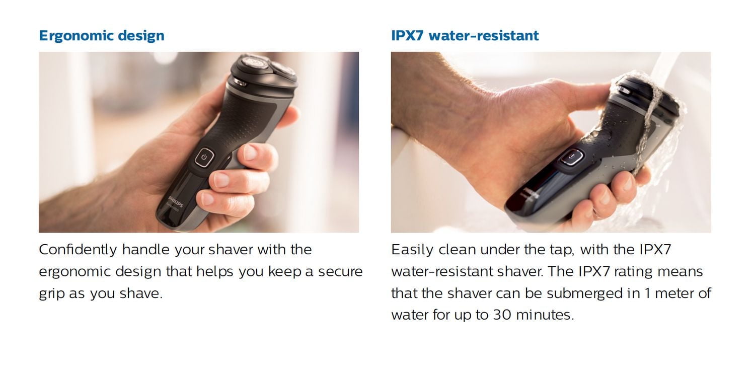 Philips Electric Shaver Series 1000, Dry Cord/Cordless With Pop-Up Trimmer, S1232/41, 1 Electric shaver