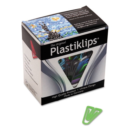 Plastiklips Paper Clips, Large, Smooth, Assorted Colors, 200/Box | Bundle of 10 Boxes