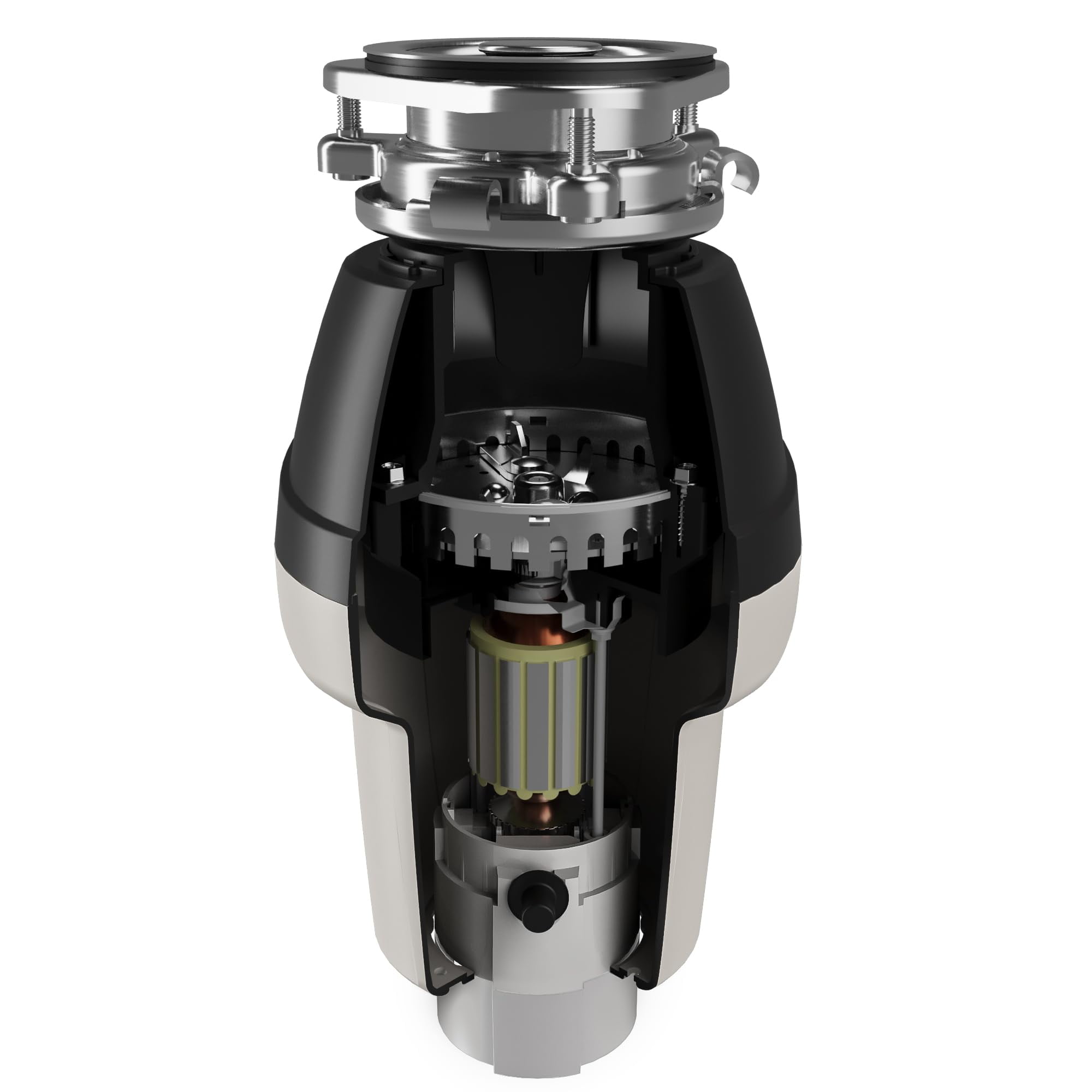 Karran 1/2 HP Garbage Disposal Quiet Continuous Feed 3800 RPM Stainless Steel Chamber