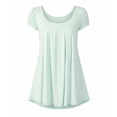 thumbnail image 4 of White Mark Women's Cap Sleeve Pleated Top, 4 of 6