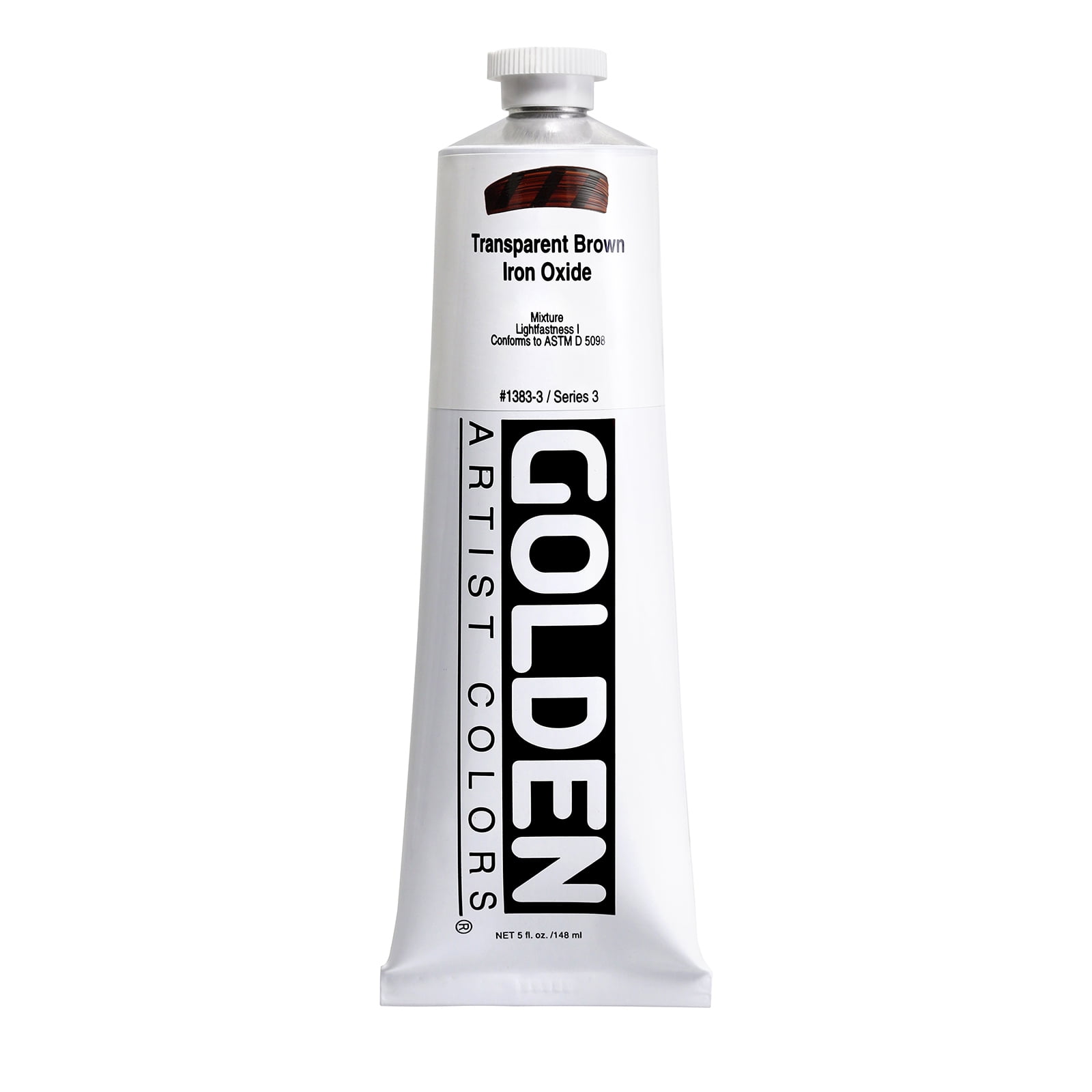 Golden Heavy Body Artist Acrylics - Transparent Brown Iron Oxide, 5 oz tube