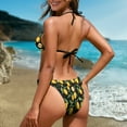 thumbnail image 5 of COEQINE Triangle Bikini Sets for Women Elastic String Spandex High Leg Beach Bathing Suit Lemon Leaf Black Adjustable Cheeky 2 Piece Beachwear for Beach Pool Party, M, 5 of 7