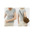 thumbnail image 3 of Yunliwuli Women's Summer Slim Crop Tops Solid Color/Stripe Short Sleeve Round Neck T-Shirt Streetwear, 3 of 9