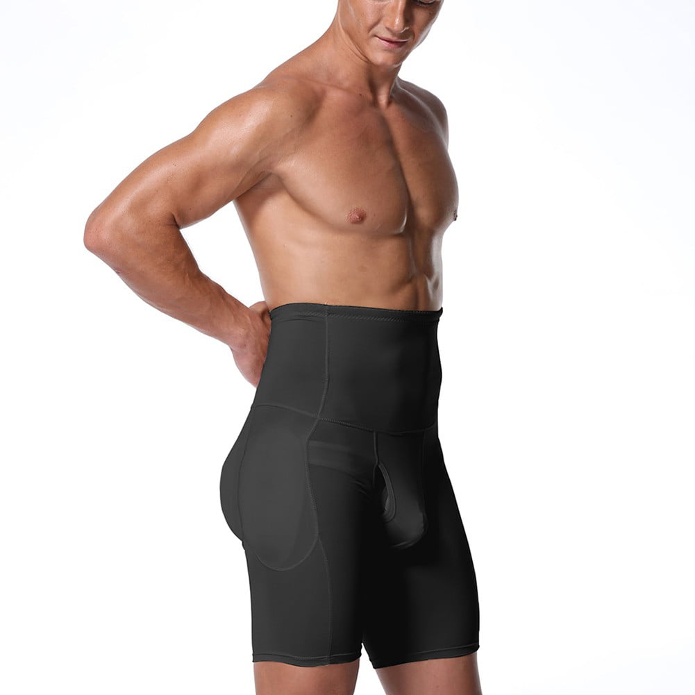Mens Padded Briefs Boxer Underwear Tummy Control Shorts High Waist Body Shaper Enhance Butt Lifter Shapewear Abdomen