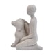 thumbnail image 2 of Figura decorativa de hombre con perro para estante, 10x6,5x13,3 cm, ideal para dueños de mascotas. Gris claro, 2 of 9