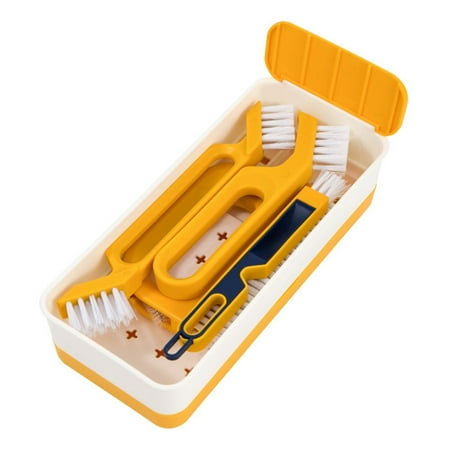 

Household Professional Multifunction Bathroom Cleaning Brush Crevice Brush Window Groove Cleaning Ground seam brush YELLOW