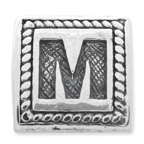 Reflection Beads Sterling Silver Reflections Letter M Triangle Block Bead