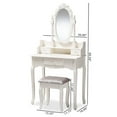 thumbnail image 3 of Baxton Studio Veronique White Finished Wood 2-Piece Vanity Table, 3 of 9