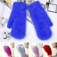 thumbnail image 1 of Guantes cálidos de piel de conejo para invierno, manoplas femeninas para exteriores, guantes sin dedos de lana gruesa, guantes de invierno para mujeres y niñas, regalos, 1 of 5