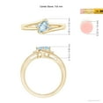 thumbnail image 5 of Angara Natural 0.6 Ct. Aquamarine with Diamond Side Stone Ring in 14K Yellow Gold for Women (Ring Size: 11.5), 5 of 10