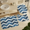 thumbnail image 6 of Blue And White Chevron Shower Curtain Sets with Rugs 4 Piece with Rugs Toilet Lid Cover and Bath Mat Geometric Pattern Waterproof Personality Pattern Bath Curtains for Bathroom Decor Sets, 6 of 8