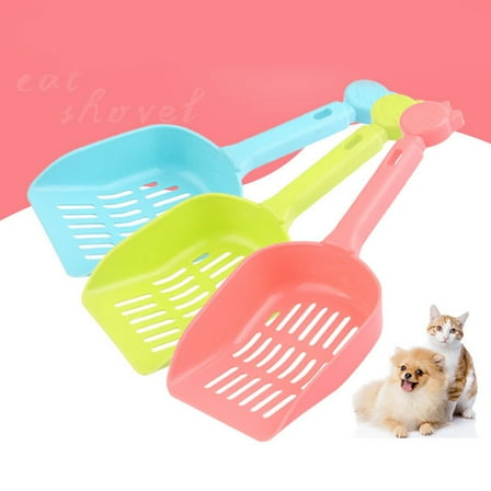 PAMINGONO Pooper Scoopers Pet Litter Sands Shovel Yellow Wide Mouth Design Stool Removal 1Set 6.7*3.9in