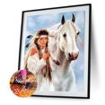 thumbnail image 2 of Cuadros Decorativos Kit de mosaico hecho a mano con imágenes de mujer y caballo de pintura de diamante de taladro redondo completo Ndcxsfigh Nuevos Originales, 2 of 9