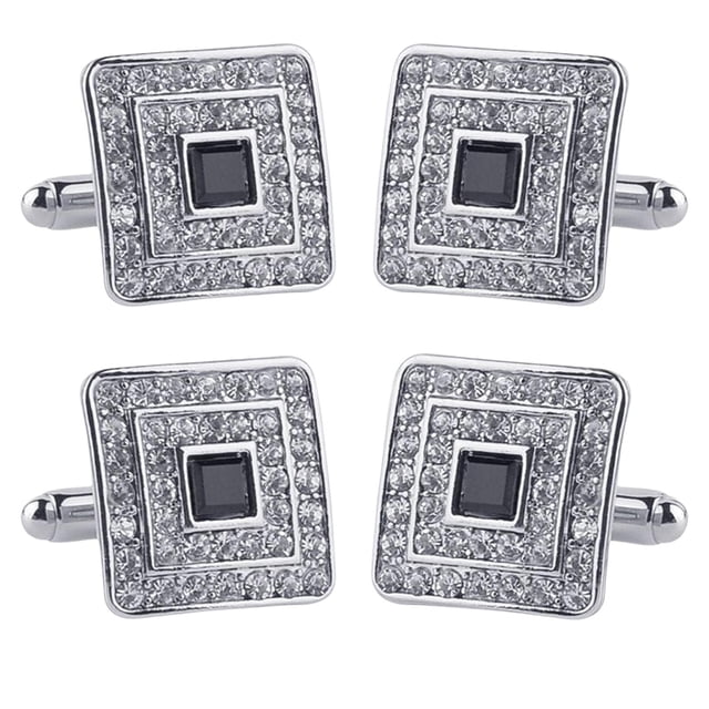 Gemelos de camisa Zulema 4 Uds. joyería para boda plata