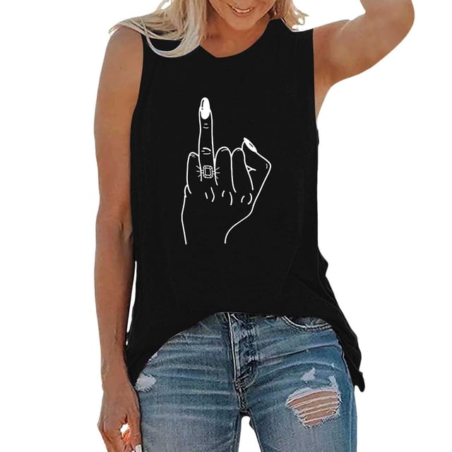 T-Shirt Décontracté Sans Manches pour Femmes, Col Rond, avec Imprimé Floral - pour Usage Quotidien