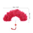 thumbnail image 2 of Abanico de Plumas Rojo Oscuro Vintage Plegable Abanico de Mano de Plumas para Fiesta de Halloween, Boda y Decoración de Baile, 2 of 7