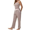 thumbnail image 3 of FAHXNVB Women's Striped Pajama Set Crewneck Sleeveless Tank Top and Long Pants 2 Piece Sleepwear Nightwear Loungewear PJ Set, 3 of 6