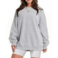 thumbnail image 2 of Women's Long Sleeve Round Neck Pullover Sweatshirt Casual Fall Clothes Soft Comfortable Loose Fit Tunic Top Stylish Streetwear, 2 of 5
