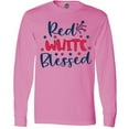 thumbnail image 3 of Inktastic 4th of July Red White Blessed Fireworks Long Sleeve T-Shirt, 3 of 5