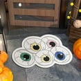 thumbnail image 4 of Halloween Velvet Doormat Non-Slip Water Absorbent Entry Rug for Bathroom Kitchen Front Door Decor Spooky Alien Design 23.6x15.7 Inch Orange Black Red, 4 of 6