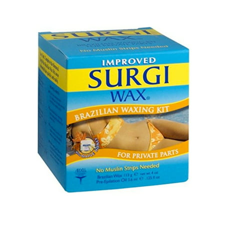 Surgi Wax Brazilian Bikini Waxing Kit Easy Hair Remover - No Strip (Best Type Of Wax For Brazilian)