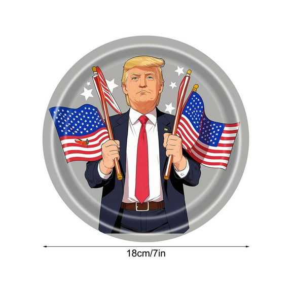 2024Trump Paper Plates set Thanksgiving Party Plates And Napkins Party Supplies President Party Decorations Favors 7 inch plate