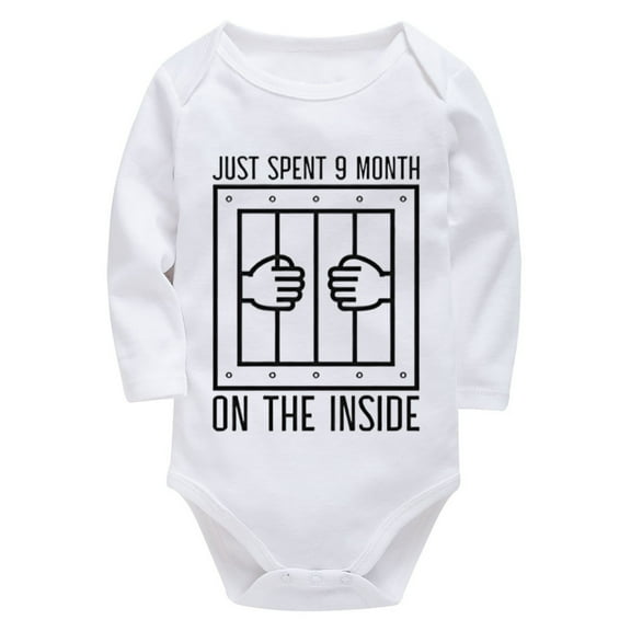I Just Spent 9 Months On The Inside Newborn Boy Onesie Long Sleeve Baby Boy Romper Newborn White Baby Girl Outfits 0-3 Month