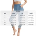 thumbnail image 3 of Qingpeng Womens Capri Leggings Floral Printed High Waisted Tummy Control Capris Casual Trendy Yoga Pants with Pockets, 3 of 8