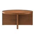 thumbnail image 3 of Coffee Sofa Side Table, Walnut, Wood, Round, Living Kitchen Cafe Bistro Hospitality Restaurant, Modern Contemporary HB36264, 3 of 8