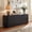 Black, variant on FurnitureR 64" Sideboard Storage Cabinet Modern TV Stand with Wave Pattern Doors, Striped Buffet Cabinet with Adjustable Shelves for Living Room, Bedroom, Entryway, Black
