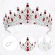 thumbnail image 3 of Tiara de corona de reina de cristal de imitación para mujer, tiaras de diamantes de imitación de princesa, accesorios para el cabello de Cosplay de fiesta de cumpleaños de boda, tono plateado rojo, 3 of 7