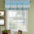 thumbnail image 4 of Colorful Stripe Valances for Windows, Decorative Rod Pocket Window Valance Curtains, Modern Teal Blue Green Vertical Striped Short Curtain Drapes for Kitchen/Living Room, 2 Panels, 60" W x 18" L, 4 of 8