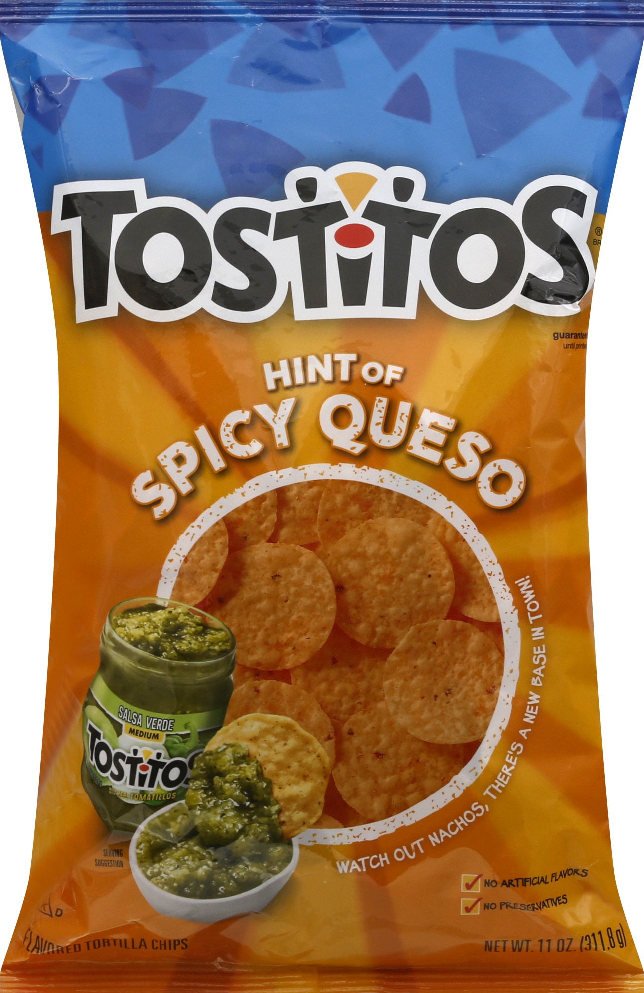 Tostitos Hint of Spicy Queso Flavored Tortilla Chips, 11 oz