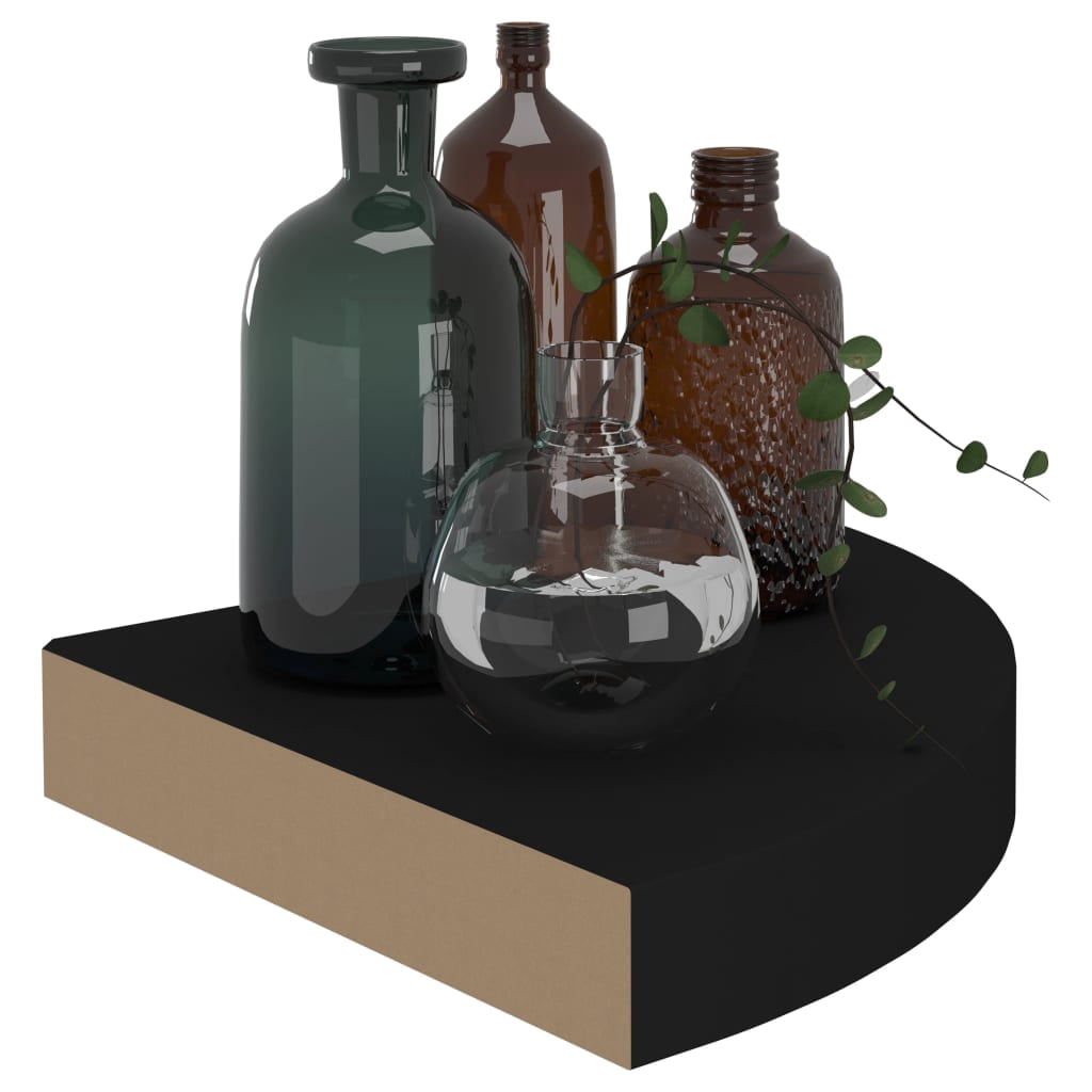 vidaXL Floating Corner Shelf Oak 9.8"x9.8"x1.5" MDF