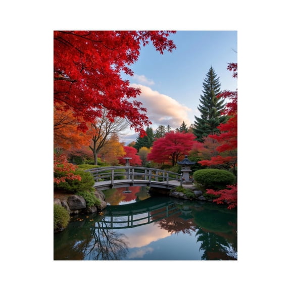 Paint by Numbers Kit for Adults, Colorful Autumn Garden Bridge Paint by Numbers, Easy Paint by Numbers Kit for Adults Beginner, DIY Adult Paint by Number Kits on Canvas, Home Decor