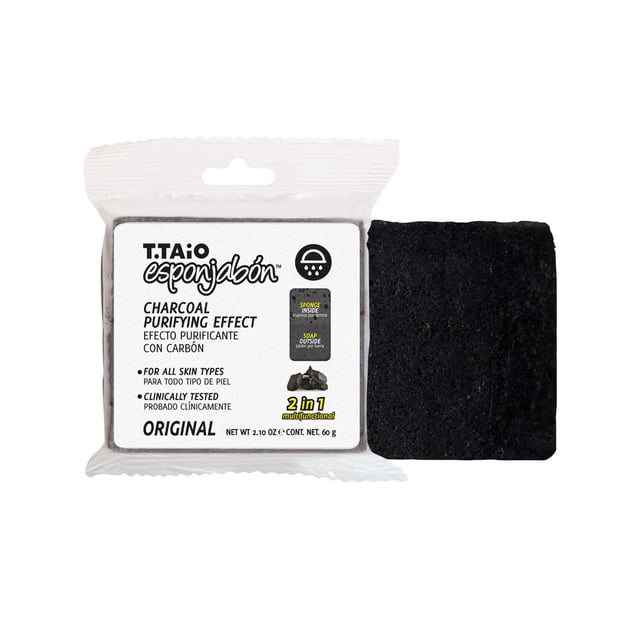Esponjabon Mini Carbon Activado Purificante 2 en 1 T.Taio