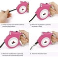 thumbnail image 3 of Retractable Dog Leash with Light 15 Poop Bags, Dispenser 16ft Extendable Dog Walking Leash for Small Dogs up to 55 lbs, Non-Slip Handle - Pink, 3 of 6