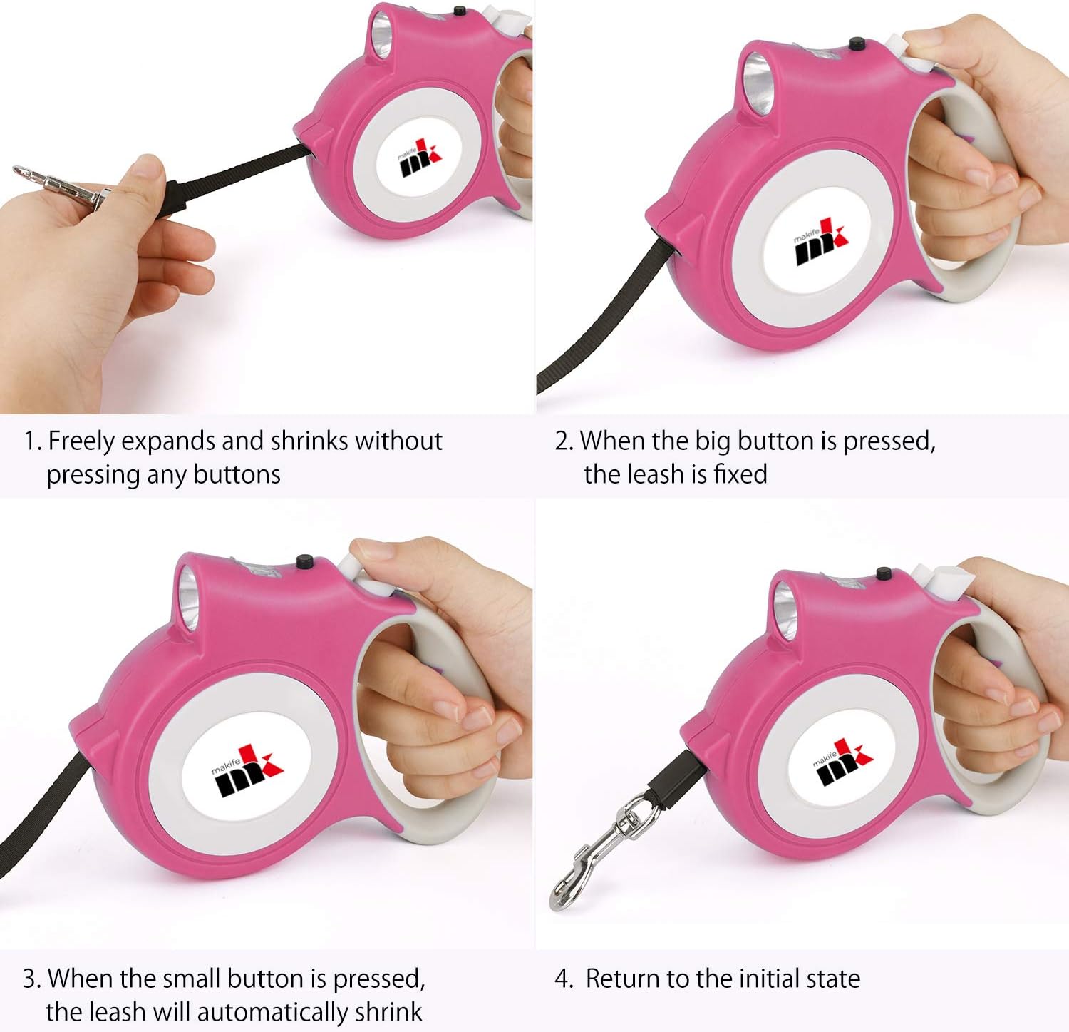 Mowis Retractable Dog Leash with LED Light 5m photo 4