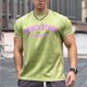 thumbnail image 5 of Hombres Pantalones Cortos Casual Manga Corta Cuello Redondo Carta Impresa Deporte Camiseta, Top de Algodón de Fitness para Hombres, 5 of 8