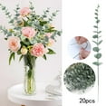 thumbnail image 2 of LYCAQL 20pcs Branch Floral Arrangement Artificial Eucalyptus Stems Leaves Artificial Leaves Long Stems Artificial Flower Latex Real Bridal Wedding Bouquet Home Decoration, 2 of 9